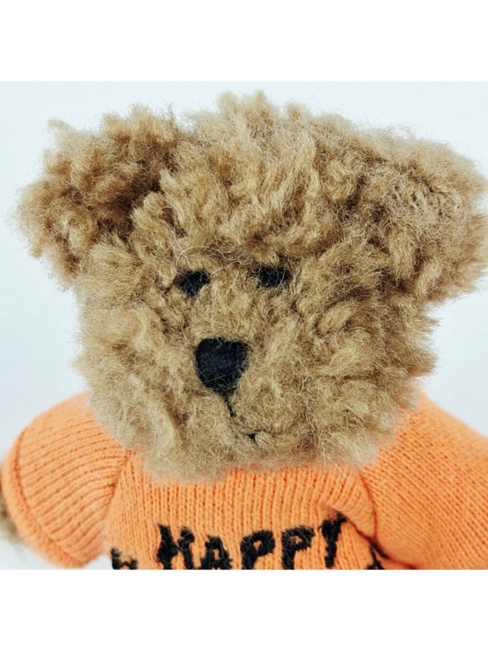 2003 Boyds Bears Plush 3.5" Mini Bear Orange Happy Halloween Shirt - Picture 4 of 7